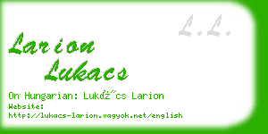 larion lukacs business card